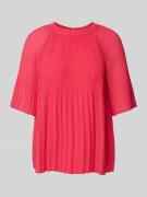 s.Oliver BLACK LABEL Blusenshirt mit Plisseefalten in Pink, Größe 34