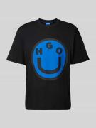 Hugo Blue T-Shirt mit Motiv-Print Modell 'Nimper' in Black, Größe M