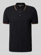 BOSS Poloshirt mit Kontraststreifen Modell 'Parlay' in Black, Größe S