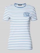 Lauren Ralph Lauren T-Shirt mit Logo-Stitching Modell 'ALLI' in Hellbl...