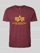 Alpha Industries T-Shirt mit Label-Print in Bordeaux, Größe S