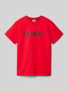 HUGO T-Shirt mit Runfdhalsausschnitt in Rot, Größe 152