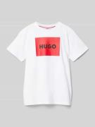 HUGO T-Shirt mit Runfdhalsausschnitt in Weiss, Größe 152