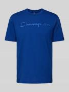 CHAMPION T-Shirt mit Label-Stitching in Blau, Größe XS