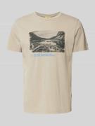 camel active T-Shirt mit Label-Print in Khaki, Größe 3XL