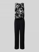 s.Oliver BLACK LABEL Jumpsuit mit floralem Muster in Black, Größe 34