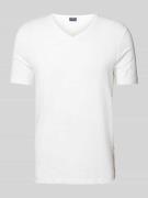 OLYMP Level Five T-Shirt mit V-Ausschnitt in Weiss, Größe S