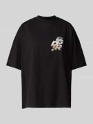 Pegador Oversized T-Shirt mit Label-Print Modell 'HOWITT' in Black, Gr...