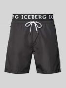 Iceberg Swim Badehose mit seitlichen Reißverschlusstaschen in Black, G...
