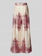 Neo Noir Wide Leg Stoffhose mit Paisley-Muster Modell 'Mana' in Rose, ...