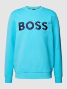 BOSS Green Sweatshirt mit Label-Stitching Modell 'Salbo' in Tuerkis, G...