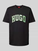 HUGO T-Shirt mit Label-Stitching Modell 'DEAKANDTI' in Black, Größe S