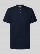 Tom Tailor Regular Fit Poloshirt mit Strukturmuster in Dunkelblau, Grö...