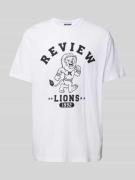 REVIEW T-Shirt mit Label-Print in Weiss, Größe S