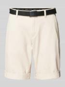 Tom Tailor Denim Regular Fit Chino-Shorts mit Gürtel in Beige, Größe S
