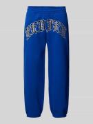 REVIEW Regular Fit Sweatpants mit Label-Stitching in Royal, Größe XS