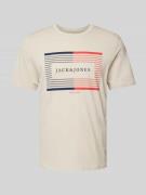 Jack & Jones T-Shirt mit Label-Print Modell 'CYRUS' in Offwhite, Größe...