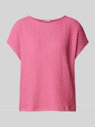 Tom Tailor T-Shirt in unifarbenem Design mit Strukturmuster in Pink, G...