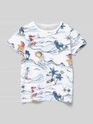 Name It T-Shirt mit Allover-Print Modell 'HALUS' in Weiss, Größe 92