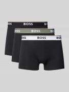 BOSS Trunks mit elastischem Logo-Bund im 3er-Pack in Black, Größe S
