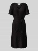 Vila Knielanges Kleid mit V-Ausschnitt Modell 'PLISEA' in Black, Größe...