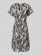 B.Young Knielanges Leinenkleid mit Animal-Print Modell 'Falakka' in Bl...