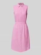 Tom Tailor Knielanges Kleid mit Hahnentrittmuster in Pink Melange, Grö...