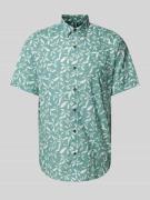 Lerros Slim Fit Freizeithemd mit Allover-Print in Blau, Größe L
