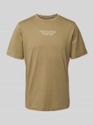 Jack & Jones Premium T-Shirt mit Label-Print in Cognac, Größe S