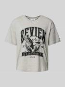 Review T-Shirt mit Statement-Print in Mittelgrau Melange, Größe M