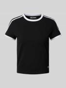 Review T-Shirt mit Kontraststreifen in Black, Größe XS