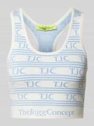 TheJoggConcept Crop Top mit Logo-Muster Modell 'ODINE' in Offwhite, Gr...