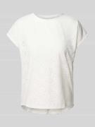 Only T-Shirt mit Lochstickerei Modell 'SMILLA' in Offwhite, Größe L