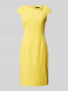 comma Knielanges Kleid mit Teilungsnähten in Gelb, Größe 36