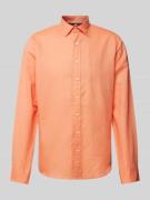 Jake*s Slim Fit Business-Hemd mit Kentkragen in Apricot, Größe S