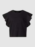 Marc O'Polo Denim T-Shirt mit Volantärmeln in Black, Größe S