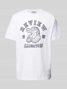 REVIEW T-Shirt mit Label-Print in Weiss, Größe XS