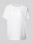 DKNY PERFORMANCE T-Shirt mit Label-Print in Weiss, Größe XS