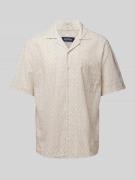 MCNEAL Tailored Fit Leinenhemd mit Allover-Muster in Beige, Größe S