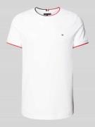 Tommy Hilfiger T-Shirt mit Kontraststreifen in Weiss, Größe S