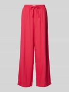 ICHI Wide Leg Leinenhose mit Bundfalten Modell 'Lino' in Fuchsia, Größ...