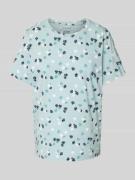Tom Tailor T-Shirt mit Allover-Print in Mint, Größe XS