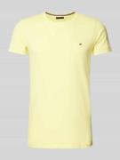 Tommy Hilfiger T-Shirt mit Label-Stitching in Gelb, Größe S