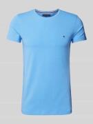 Tommy Hilfiger T-Shirt mit Label-Stitching in Aqua, Größe XL