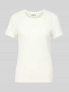 Marc O'Polo Denim T-Shirt in Ripp-Optik in Offwhite, Größe XS