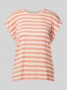 TOM TAILOR DENIM T-Shirt mit Streifenmuster in Orange Melange, Größe L