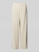 Jake*s Casual Wide Leg Hose mit elastischem Bund in Beige, Größe 36