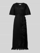 Copenhagen Muse Leinenkleid mit Spitzenbesatz Modell 'NATULI' in Black...