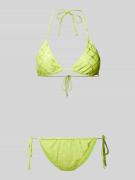 Review Bikini mit seitlicher Schnürung in Neon Gelb, Größe XS