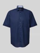 Eterna Comfort Fit Business-Hemd mit Brusttasche in Marine, Größe 40